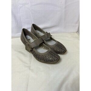 Rieker Antistress Leather Beige Mary Jane Cut Out Shoes Sz 6 / 37